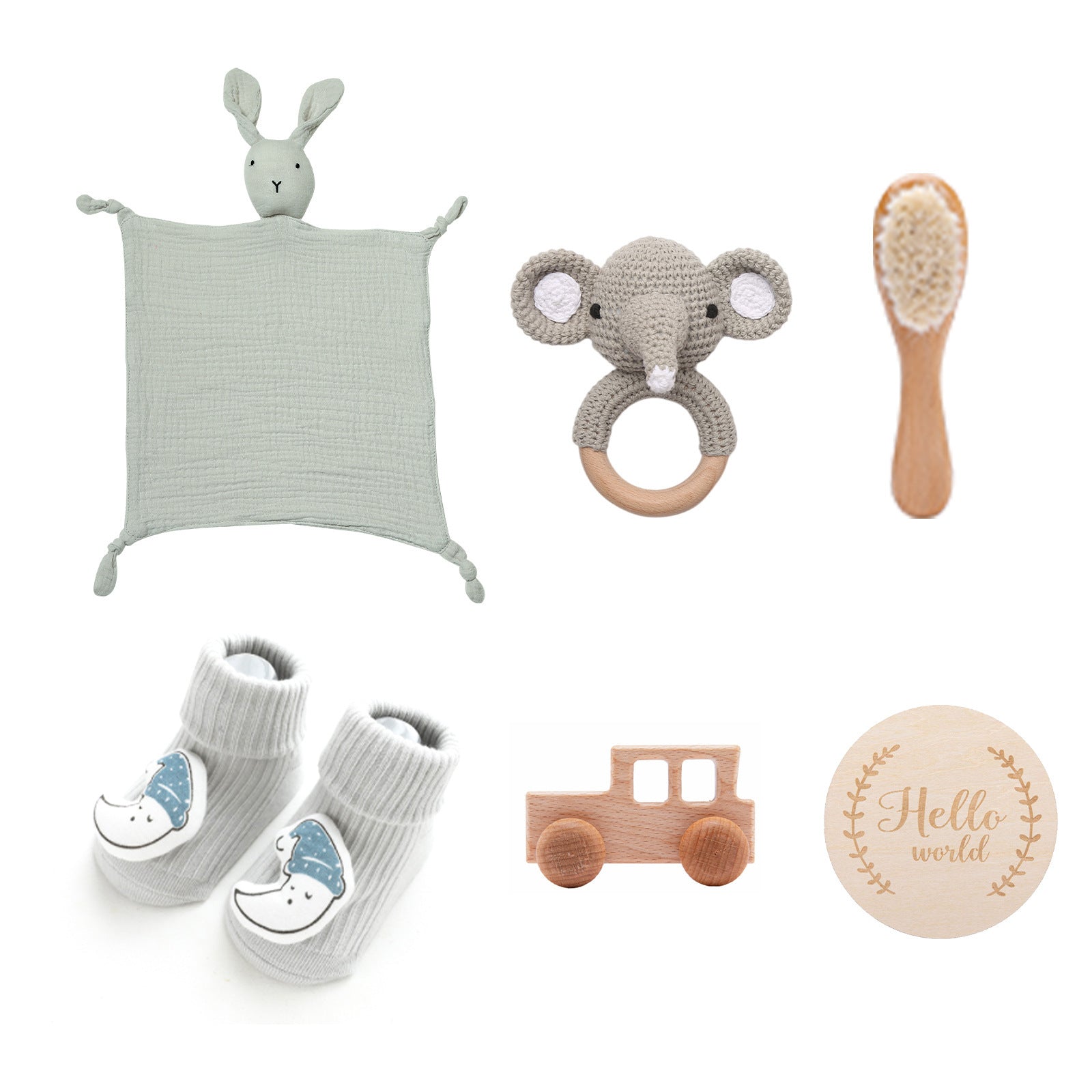 Soft and Cuddly: Infant Comfort Rattle Rabbit Bath Towel Gift Set - Perfect for Baby Showers