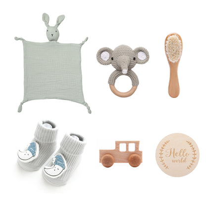 Soft and Cuddly: Infant Comfort Rattle Rabbit Bath Towel Gift Set - Perfect for Baby Showers