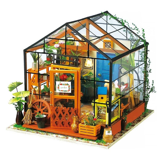Rolife Café Miniature House Kit DG162 – 3D Wooden DIY Dollhouse with LED Light | Gift for Kids & Adults