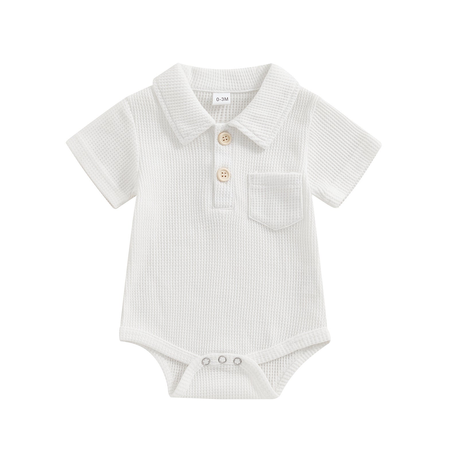 Stylish Baby Collared Waffle Jumpsuit - Fashionable Infant Casual Wear