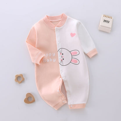 Unisex Long Sleeve Cotton Cartoon Printed Casual Climbing Suit for Babies