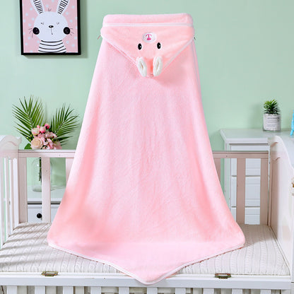 Cozy and Absorbent Coral Fleece Baby Bath Towel Bathrobe for Gentle Bath Time