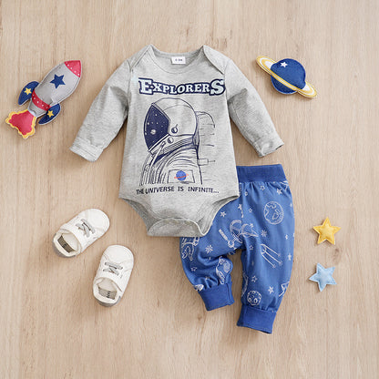 Adorable One-Year-Old Baby and Infant Overalls Clothes: Children's Spring Two-Piece Suit