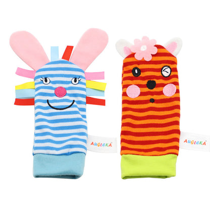 Adorable Baby Cartoon Bell Wrist Strap and Socks Set