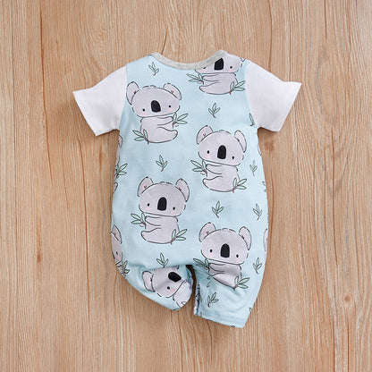 Adorable Summer Koala Print Baby Jumpsuit