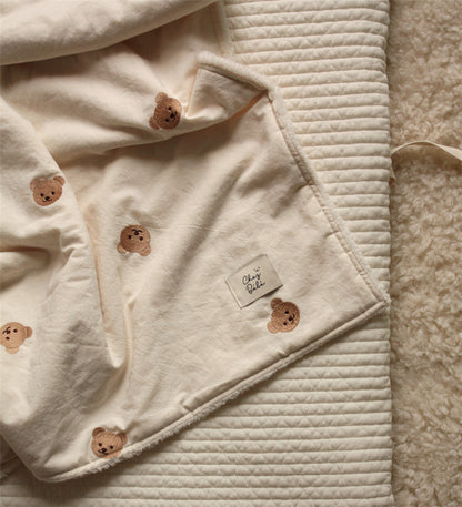 Soft and Fluffy Cute Baby Bear Blanket - Half Velvet Comfort