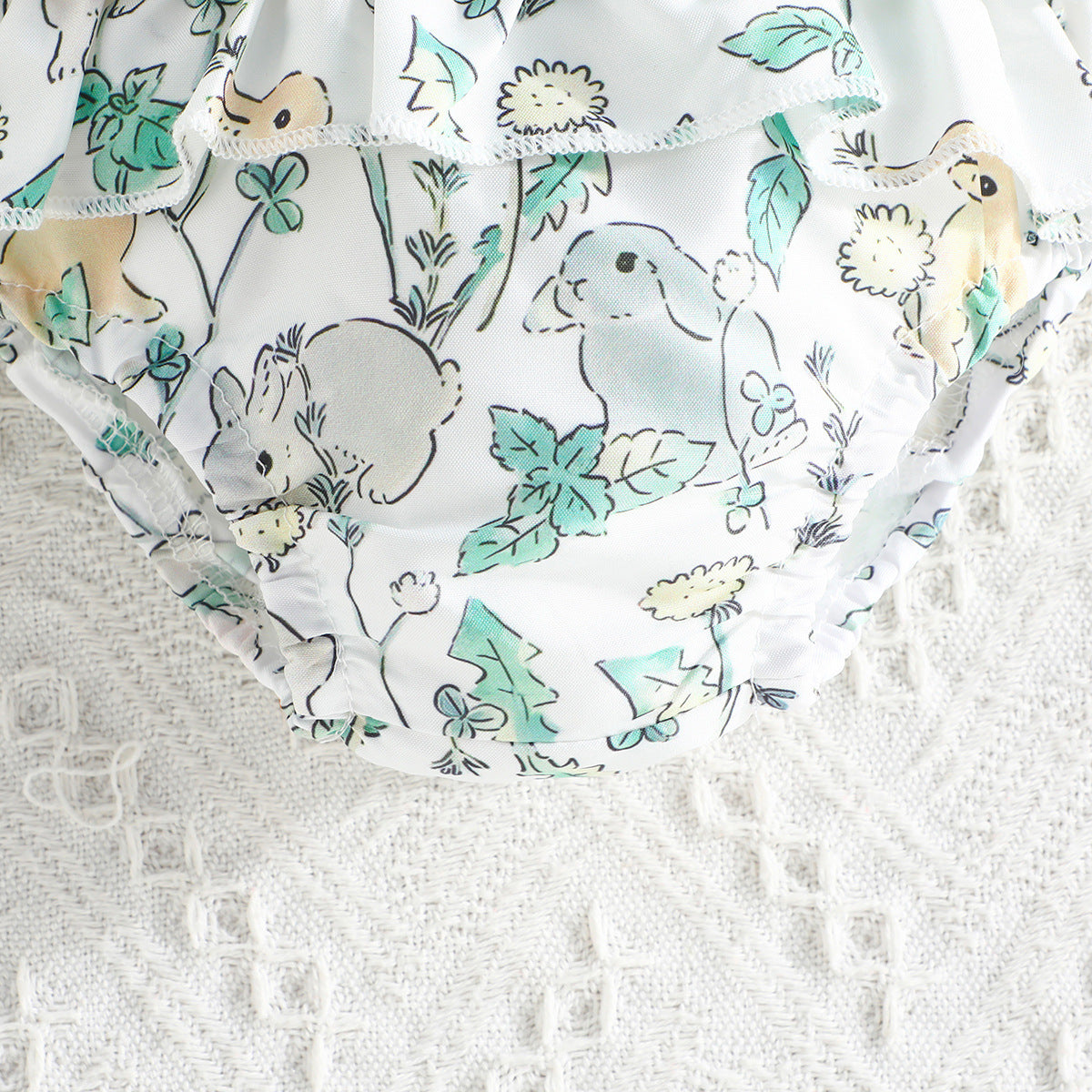 Adorable Summer Baby Girl Romper and Bloomers with Button Chest Design