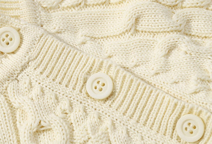 Autumn & Winter Knitted Long Sleeve Romper with Matching Knitted Hat for Babies