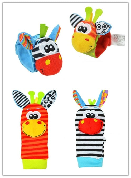 Adorable Baby Cartoon Bell Wrist Strap and Socks Set