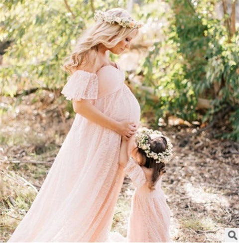 Elegant Off Shoulder Korean Lace Maternity Wedding Dress