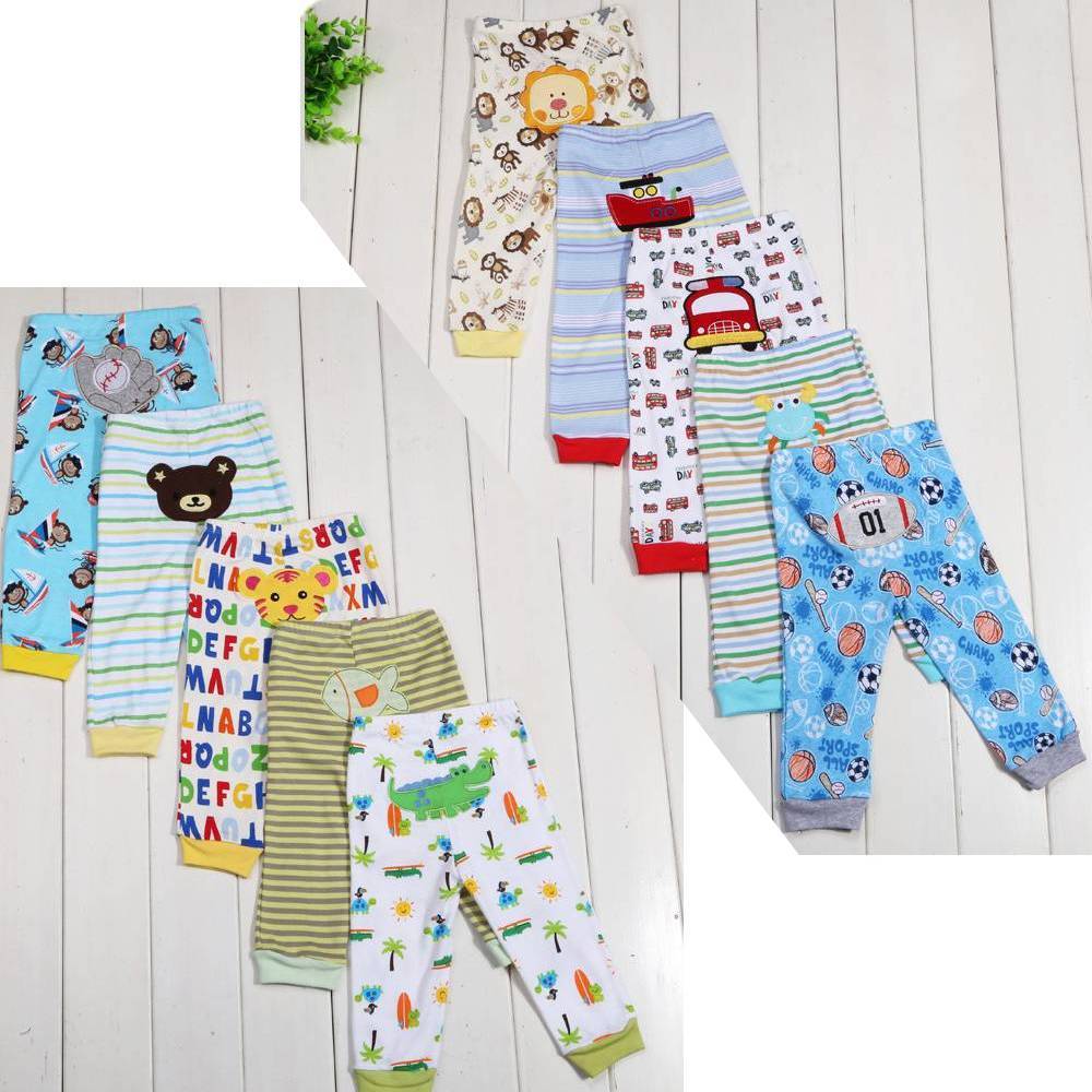5-Pack Cartoon Print Baby Leggings | Soft Cotton Toddler Pants with Elastic Waist