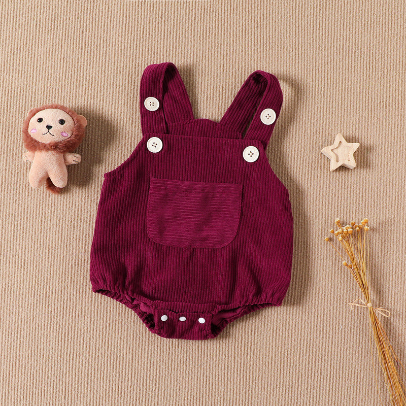 Chic Sleeveless Leotard: Girl's Solid Color Sling Romper for Babies