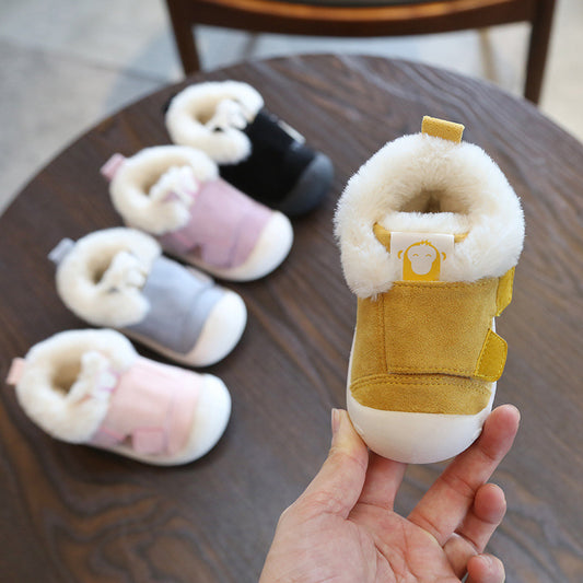 Cozy and Stylish Children's Velvet Toddler Shoes for Comfortable Steps