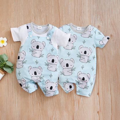 Adorable Summer Koala Print Baby Jumpsuit