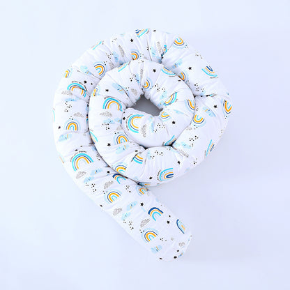 Colorful Comfort: Cotton Rainbow Printing Bumper Bed Long Pillow