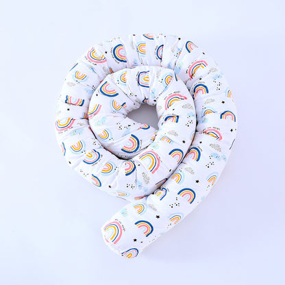 Colorful Comfort: Cotton Rainbow Printing Bumper Bed Long Pillow