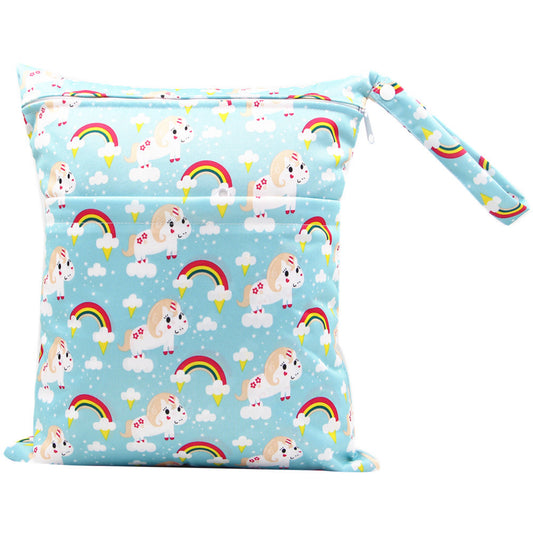 Printed Waterproof Diaper Bag with Double Zipper - Ideal for Busy Parents