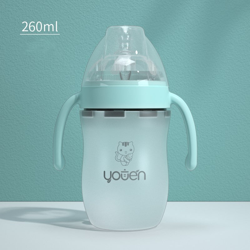 Say Goodbye to Spills: Baby Silicone Soft Anti-Drop Bottle with Straw