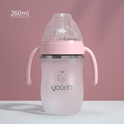 Say Goodbye to Spills: Baby Silicone Soft Anti-Drop Bottle with Straw