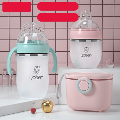 Say Goodbye to Spills: Baby Silicone Soft Anti-Drop Bottle with Straw