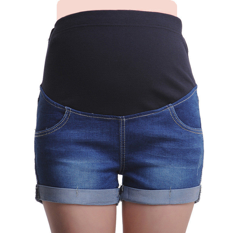 Stylish Comfort: Maternity Denim Shorts - Essential Summer Wear for Expecting Moms