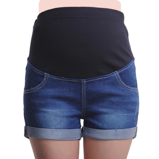 Stylish Comfort: Maternity Denim Shorts - Essential Summer Wear for Expecting Moms