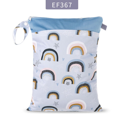 Stay Organized On-the-Go: Double Zipper Stitching Cloth Diaper Bag - Essential Baby Diaper Storage Solution