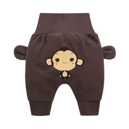 Cartoon Printed High Waist Big PP Pants for Baby - Casual Trousers