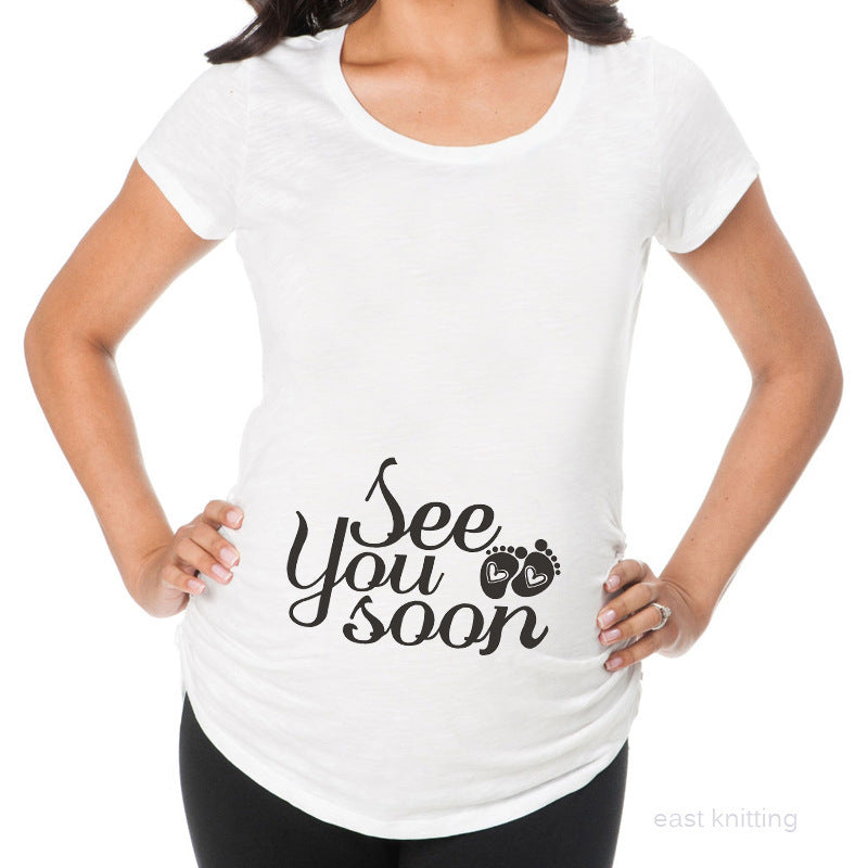 Printed Maternity Shirts - Slim Fit Pregnancy Tops for Women