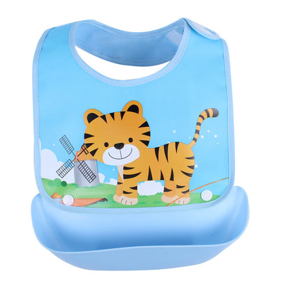 Cartoon Printed Waterproof Saliva Pocket Bib - Anti-Stain Solution for Babies