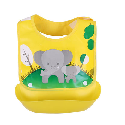 Cartoon Printed Waterproof Saliva Pocket Bib - Anti-Stain Solution for Babies