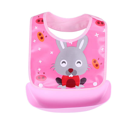 Cartoon Printed Waterproof Saliva Pocket Bib - Anti-Stain Solution for Babies