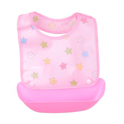 Cartoon Printed Waterproof Saliva Pocket Bib - Anti-Stain Solution for Babies