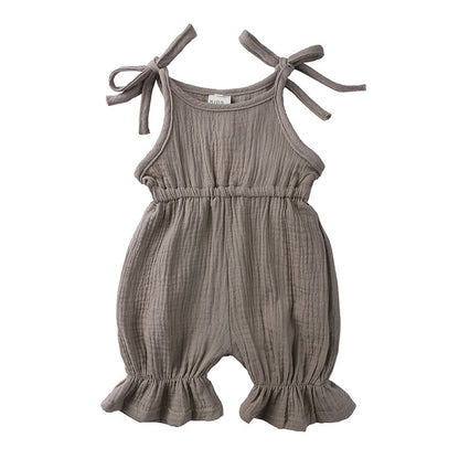 Stylish Newborn Toddler Baby Girls' Sleeveless Solid Romper Jumpsuit Outfit - Latest Arrivals