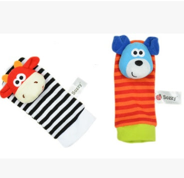 Adorable Baby Cartoon Bell Wrist Strap and Socks Set