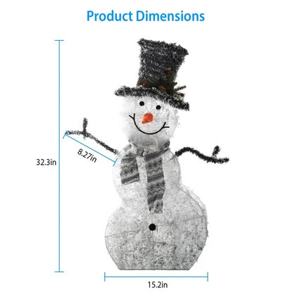 LED Christmas Snowman Light – Collapsible Battery Operated Holiday Decoration for Indoor & Outdoor Use