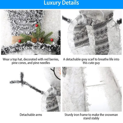 LED Christmas Snowman Light – Collapsible Battery Operated Holiday Decoration for Indoor & Outdoor Use