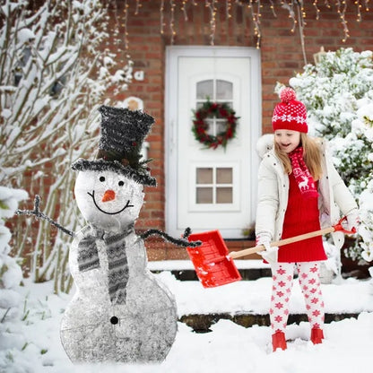 LED Christmas Snowman Light – Collapsible Battery Operated Holiday Decoration for Indoor & Outdoor Use