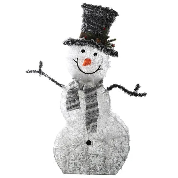 LED Christmas Snowman Light – Collapsible Battery Operated Holiday Decoration for Indoor & Outdoor Use