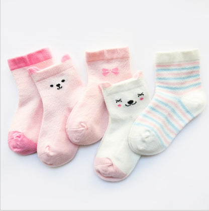 Children’s Cotton Socks Pack of 5 – Breathable Summer Socks for Boys & Girls