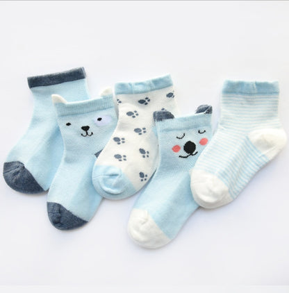Children’s Cotton Socks Pack of 5 – Breathable Summer Socks for Boys & Girls