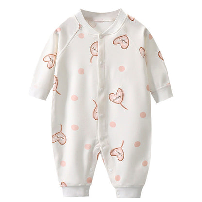 Printed Cotton Baby Jumpsuits - Long Sleeve Autumn & Spring Baby Clothes