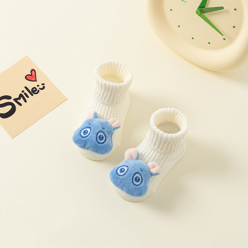 Comfortable Newborn Baby Room Socks with Double Needle Design for Non-Slip, Roomy Fit