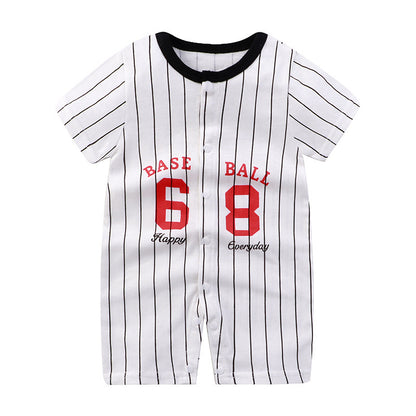 Adorable Cartoon Printed Baby Cotton Pullover Romper - Soft and Comfy