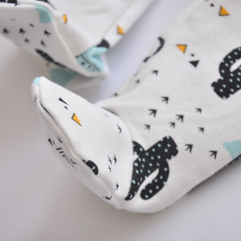 Spring Baby Printed Cotton Long-Sleeved Jumpsuit: Comfortable & Stylish!