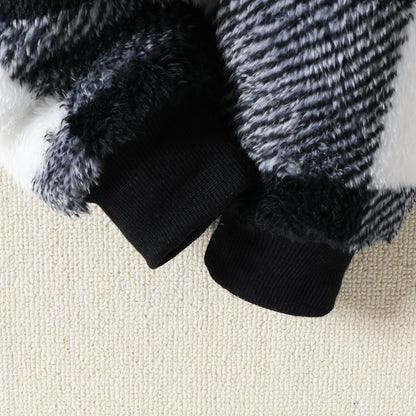 Cozy Baby Plaid Hooded One-Piece Winter Clothing Jumpsuit