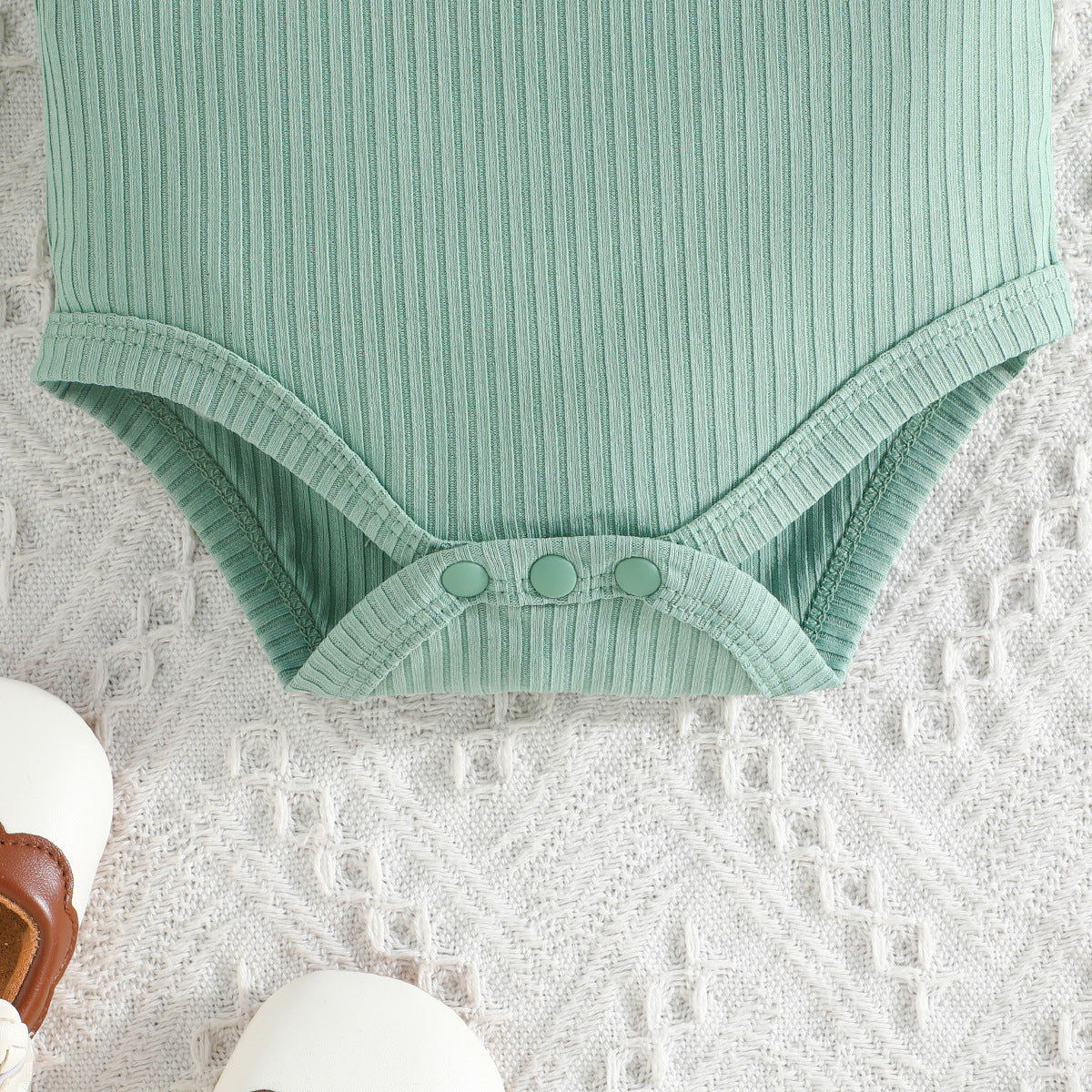 Adorable Summer Baby Girl Romper and Bloomers with Button Chest Design