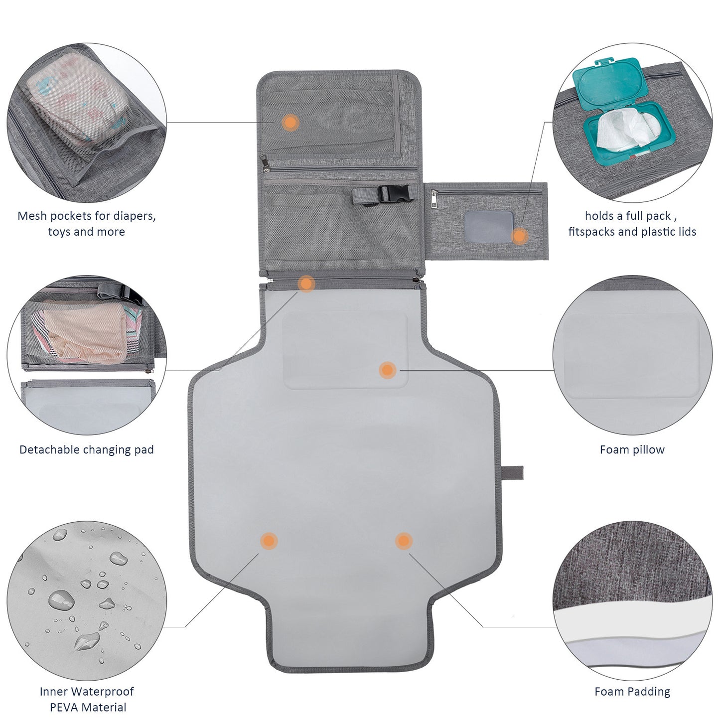 Folding Waterproof Portable Baby Essentials and Diaper Pad: On-the-Go Comfort for Your Little One