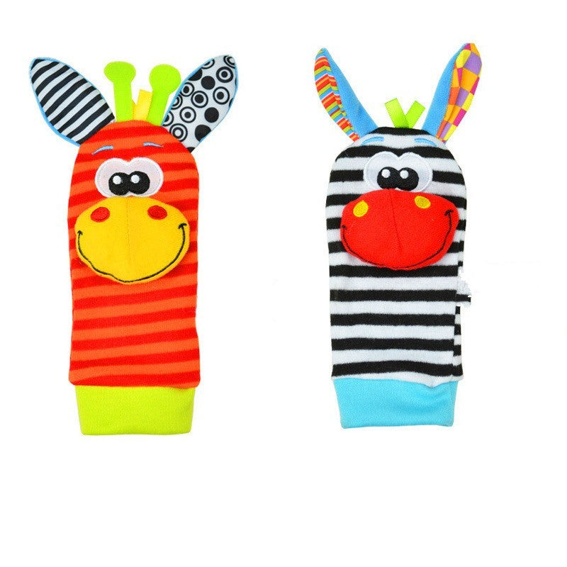 Adorable Baby Cartoon Bell Wrist Strap and Socks Set