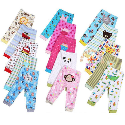 5-Pack Cartoon Print Baby Leggings | Soft Cotton Toddler Pants with Elastic Waist